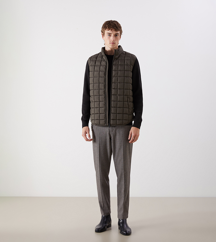 Zippered High Neck Puffer Gilet