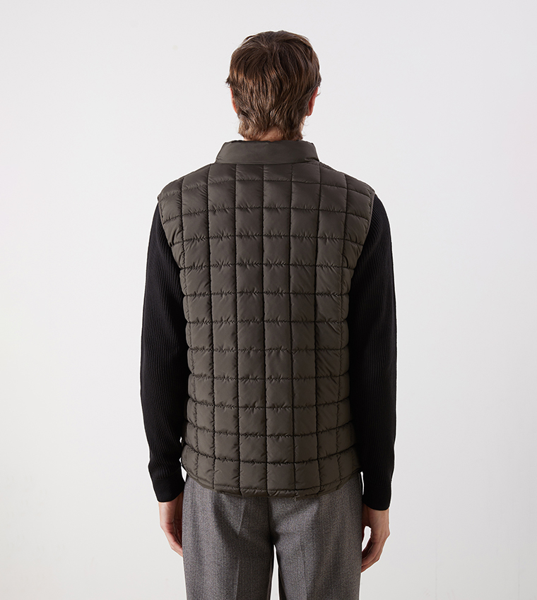 Zippered High Neck Puffer Gilet