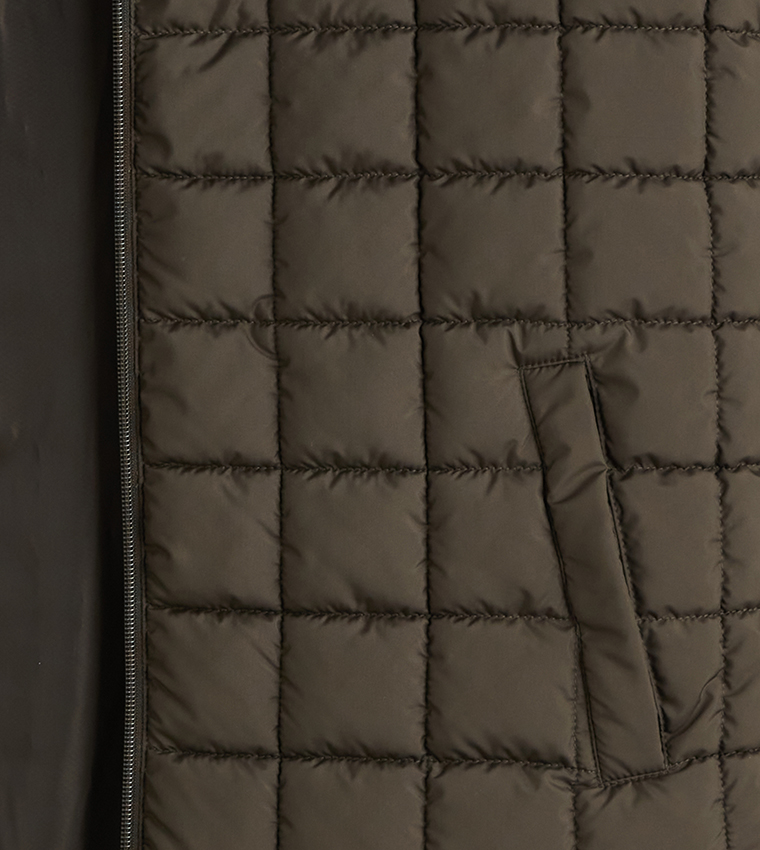 Zippered High Neck Puffer Gilet