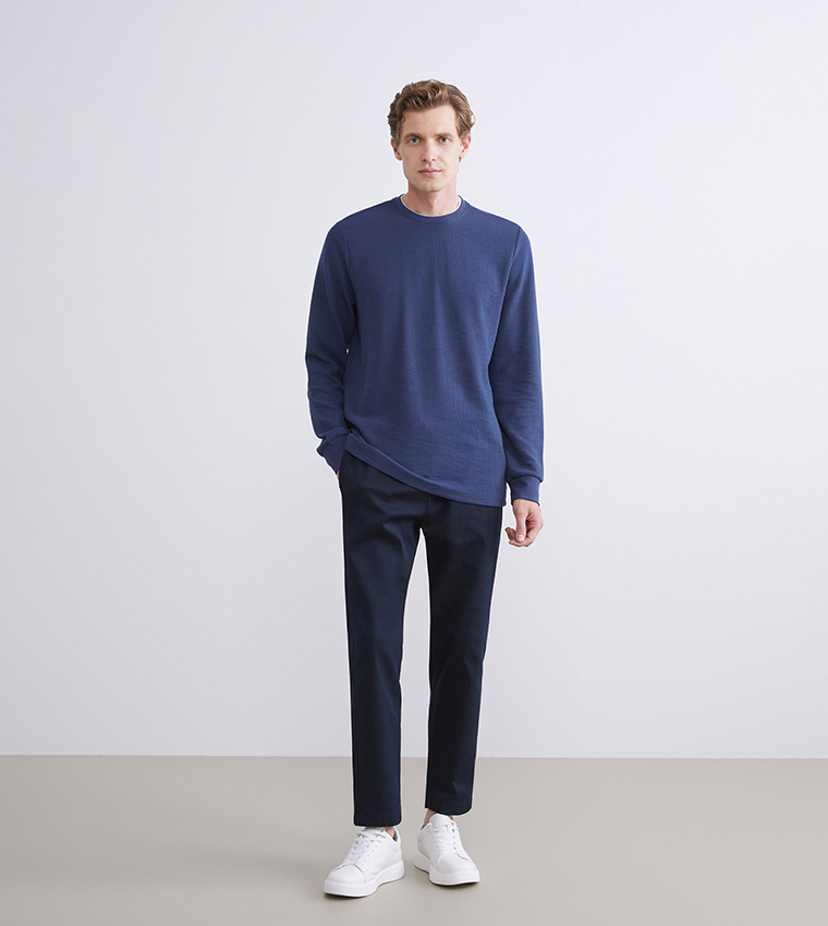 Textured Long Sleeves Sweatshirt
