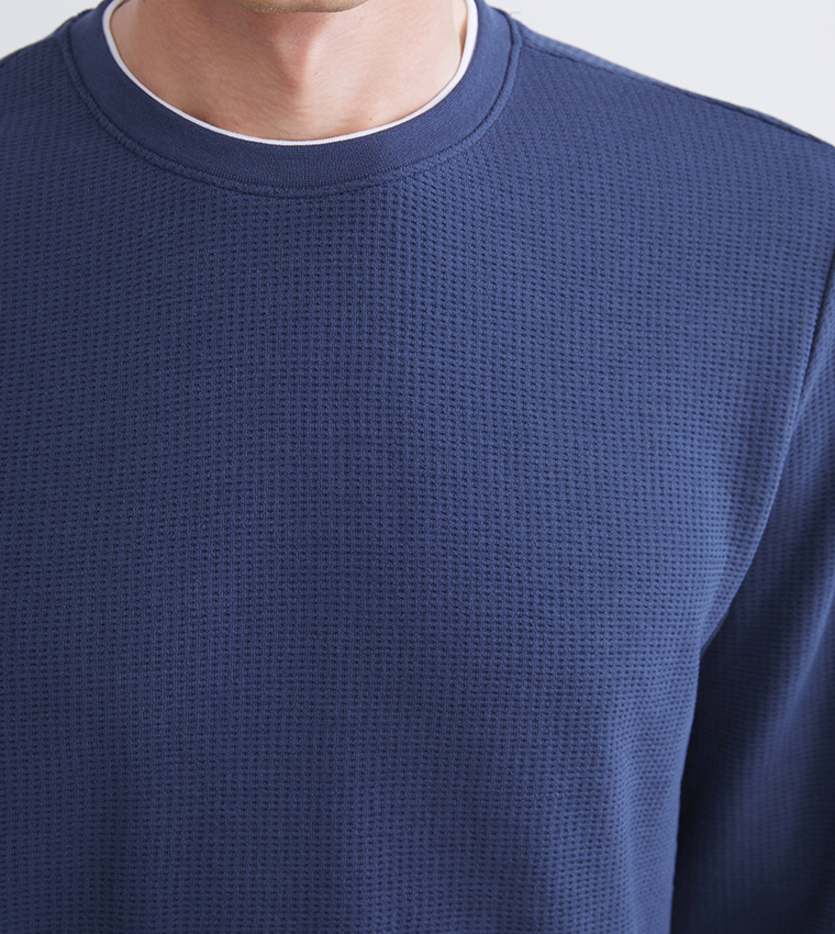 Textured Long Sleeves Sweatshirt