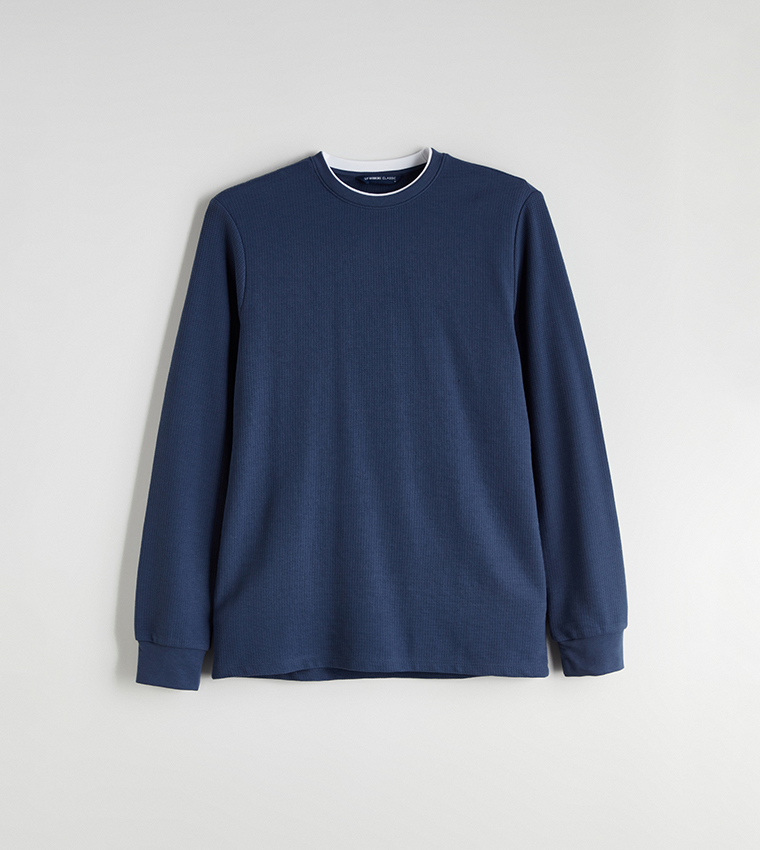 Textured Long Sleeves Sweatshirt