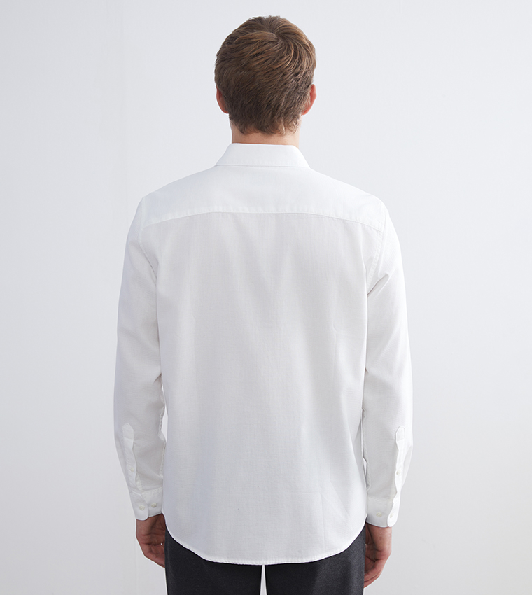Self Patterned Long Sleeves Shirt