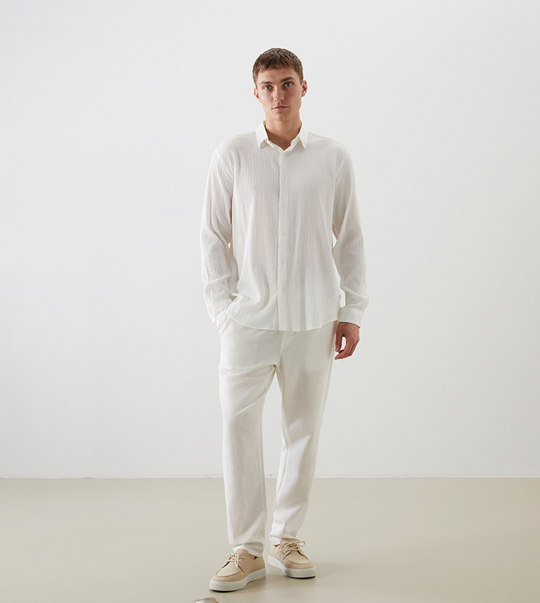 Textured Long Sleeves Regular Fit Shirt