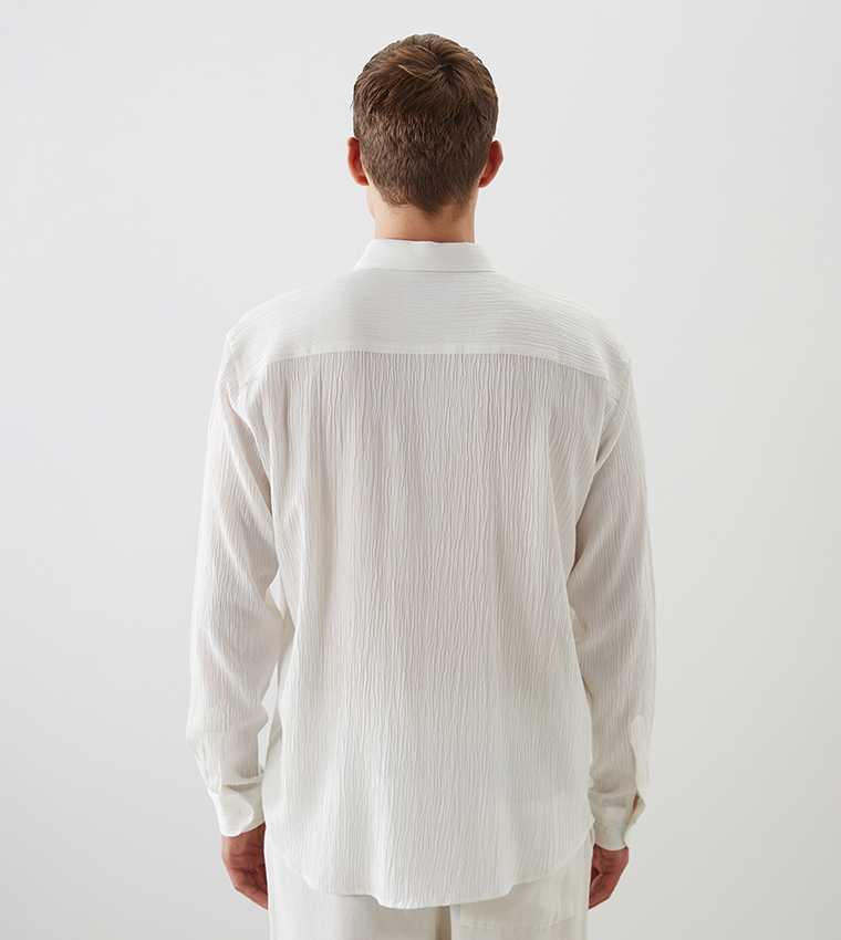Textured Long Sleeves Regular Fit Shirt