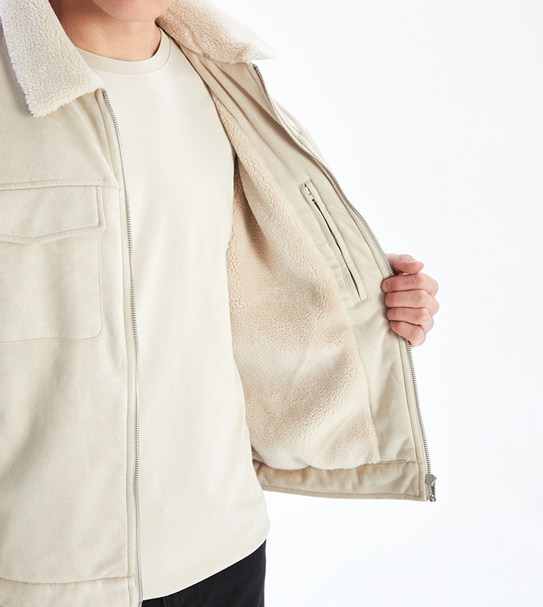 جاكيت شامواه سادة كم طويل 