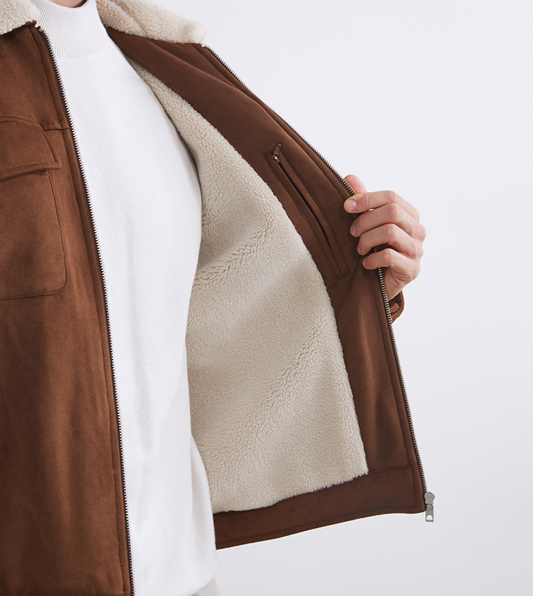 جاكيت شامواه سادة كم طويل 