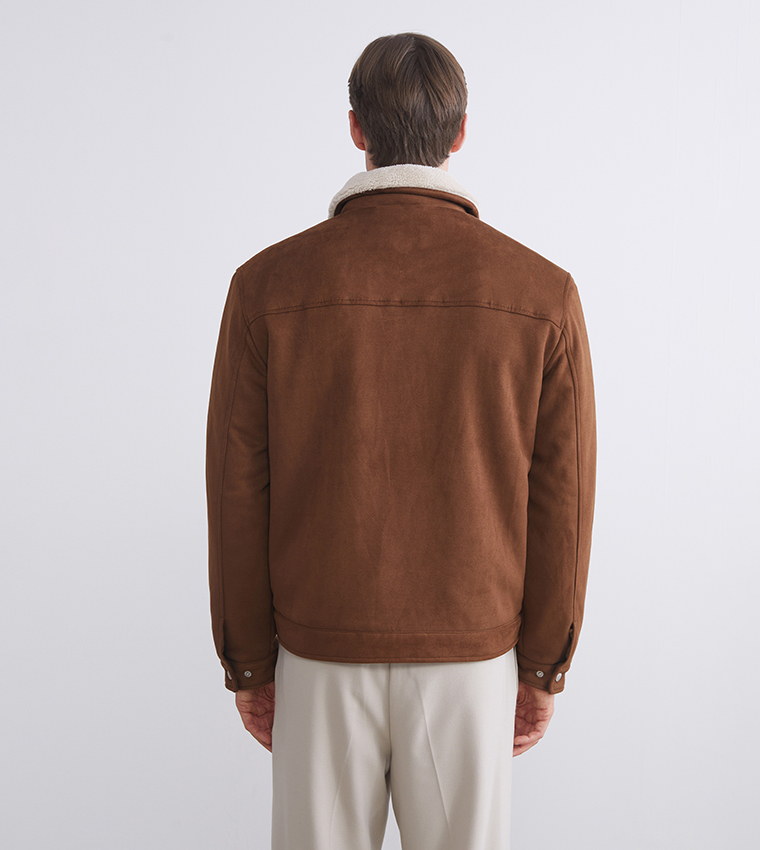 جاكيت شامواه سادة كم طويل 