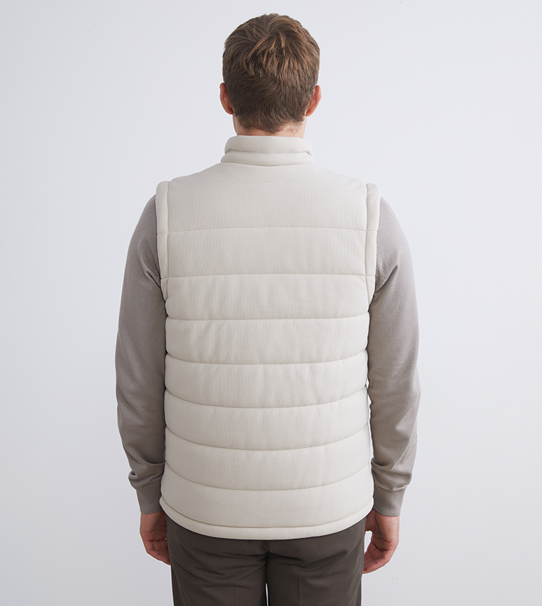 Zippered High Neck Puffer Gilet