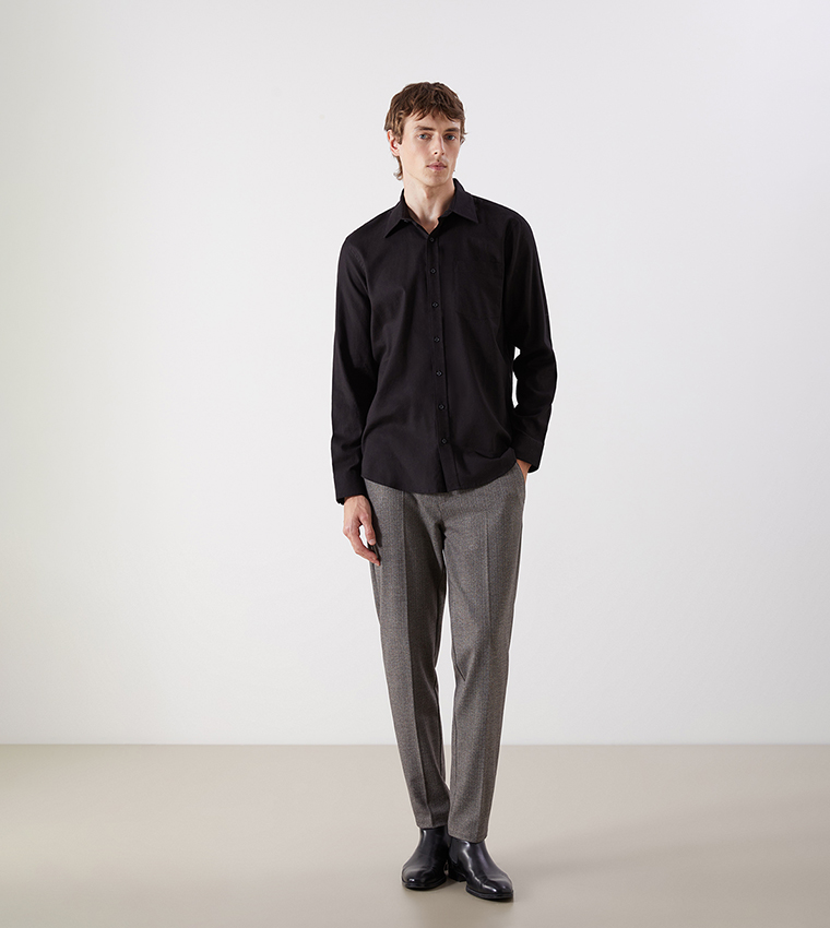 Solid Long Sleeves Casual Shirt