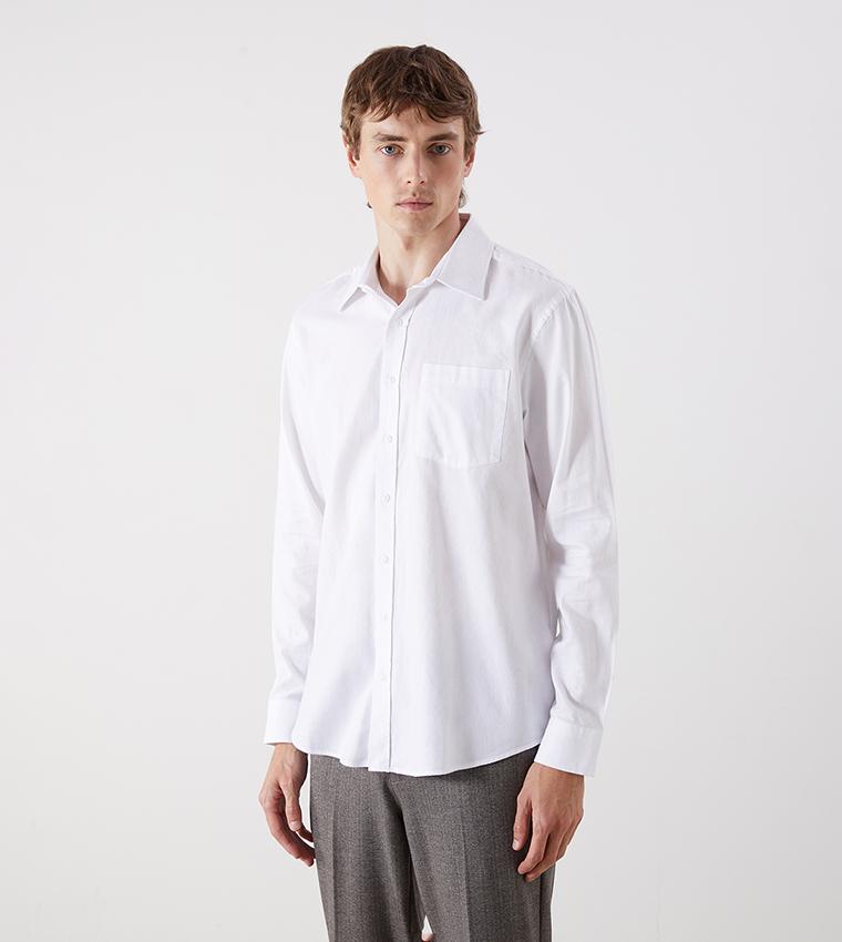 Solid Long Sleeves Casual Shirt