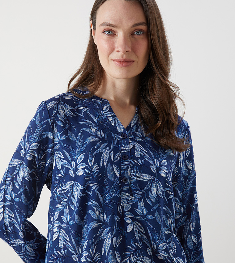 Floral V-Neck Long Sleeves Top