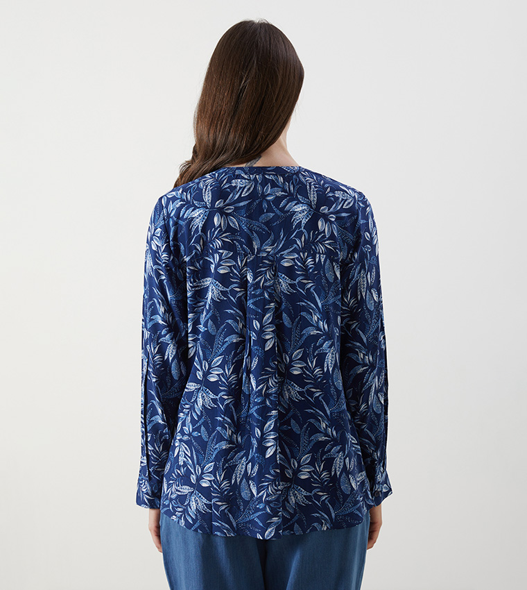 Floral V-Neck Long Sleeves Top