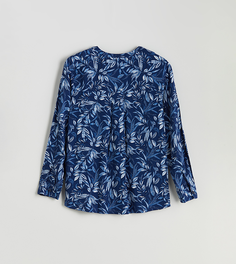 Floral V-Neck Long Sleeves Top