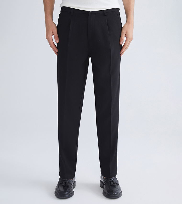 Pleat Detail Slim Fit Trousers