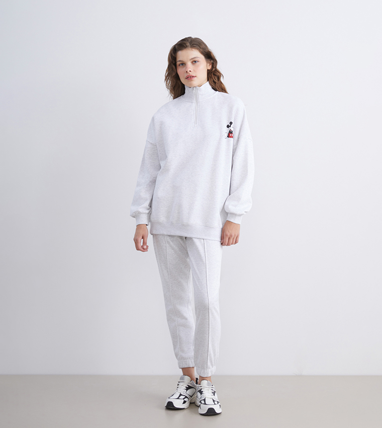 Mickey Mouse Printed High Neck Sweatshirt