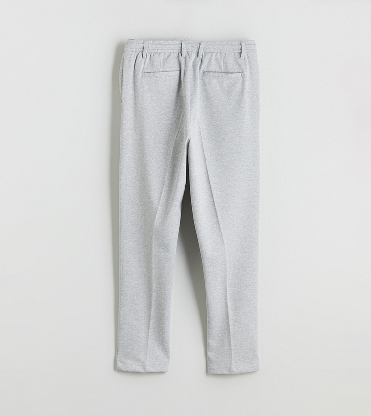 Solid Mid Rise Slim Fit Trousers