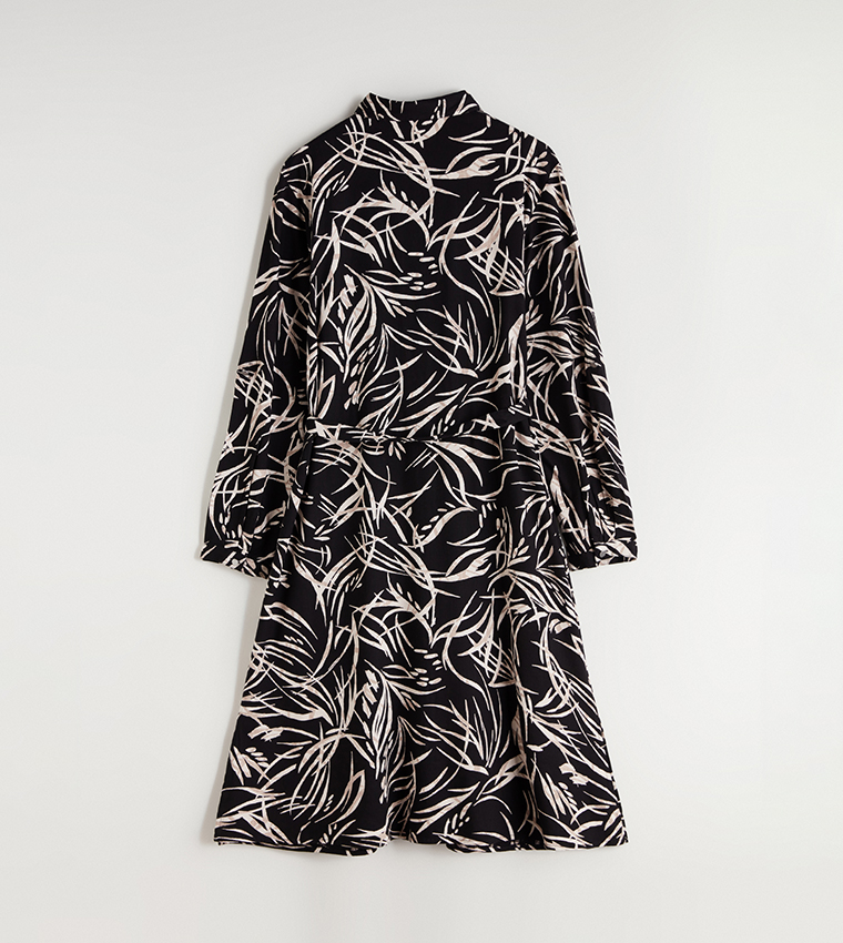 Printed Long Sleeves Mini Dress