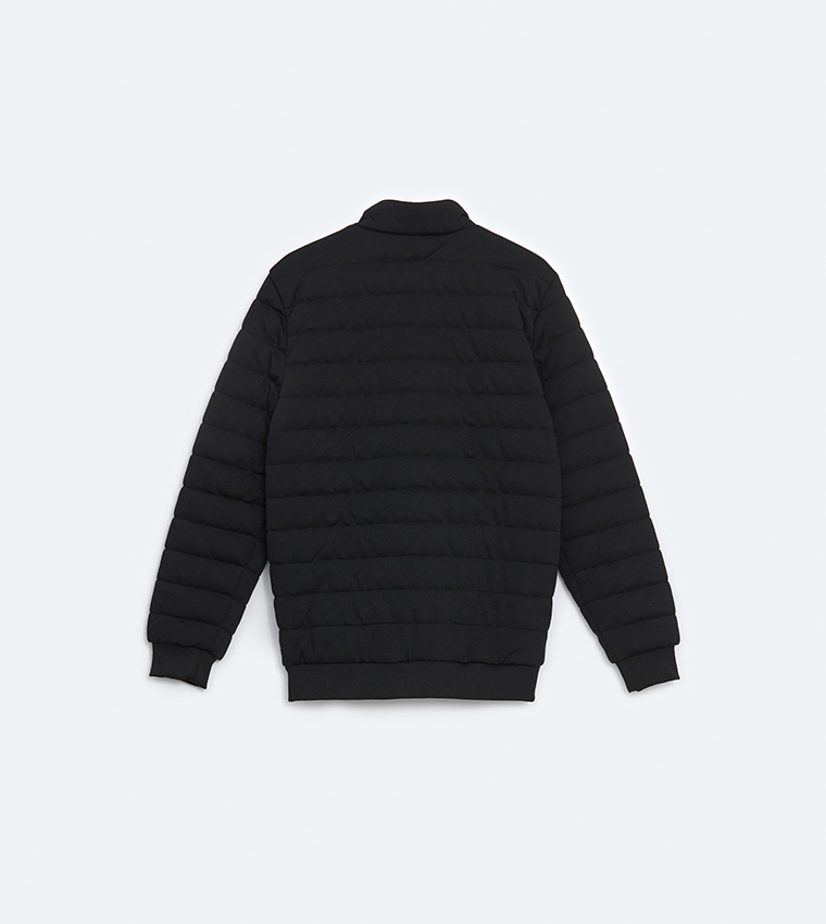 جاكيت رجالي بفر كم طويل بسحاب كامل 