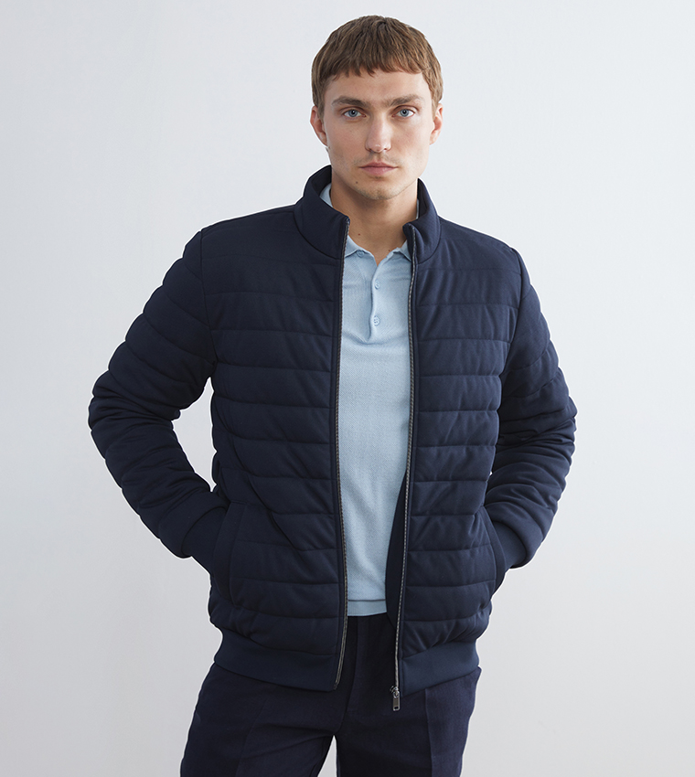 Solid Long Sleeves Puffer Jacket