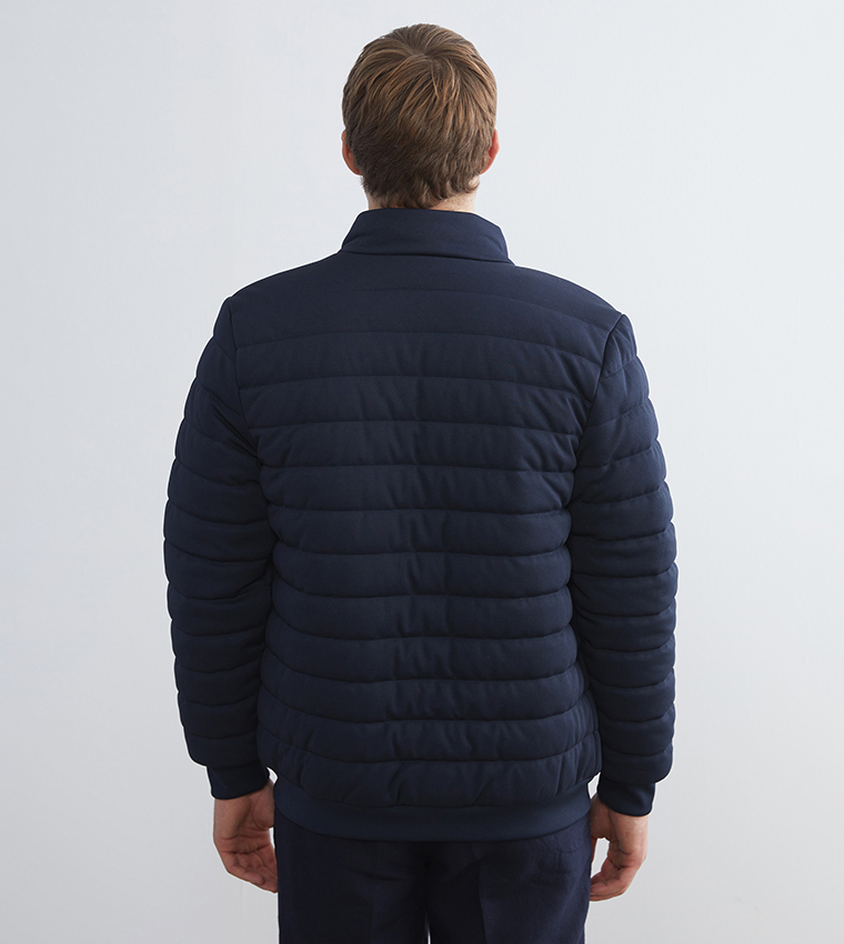 Solid Long Sleeves Puffer Jacket