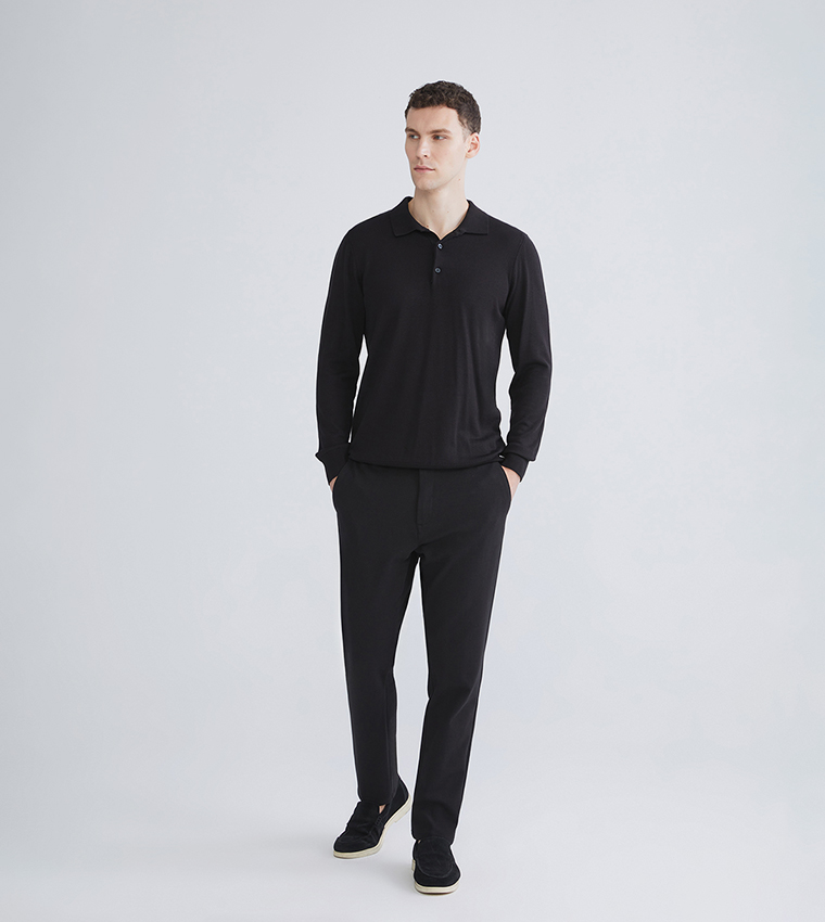 بنطال ضيق بخصر متوسط 