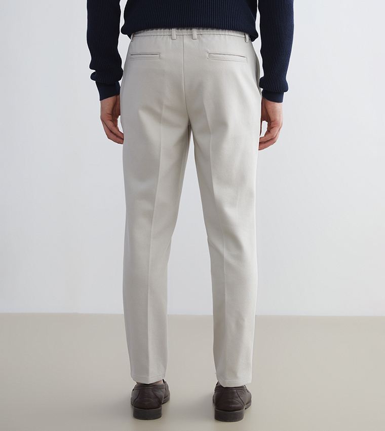 Pleat Detail Tapered Fit Trousers