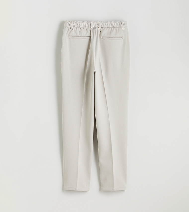 Pleat Detail Tapered Fit Trousers