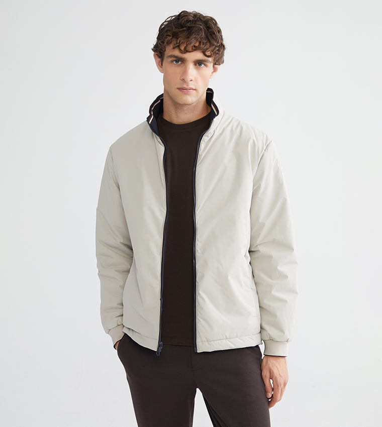 Zippered High Neck Jacket