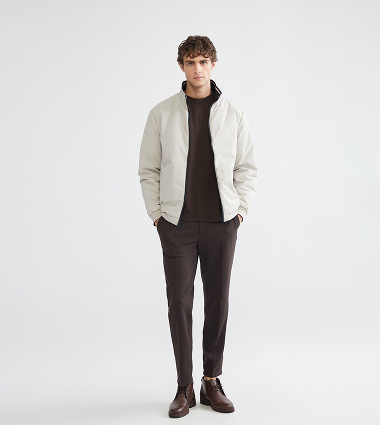 Zippered High Neck Jacket