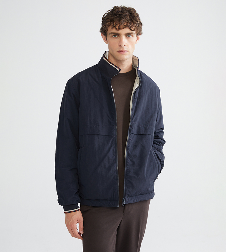 Zippered High Neck Jacket