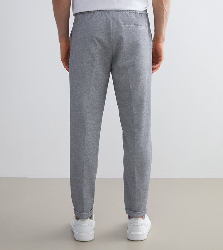 Drawstring Waist Slim Fit Trousers