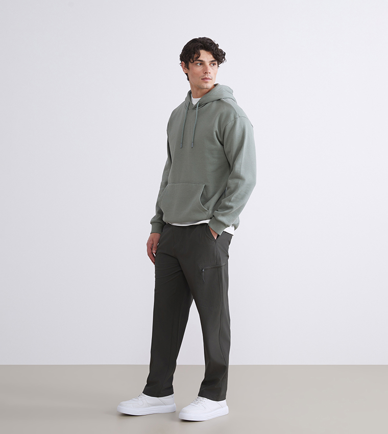 Solid Relaxed Fit Cargo Pants