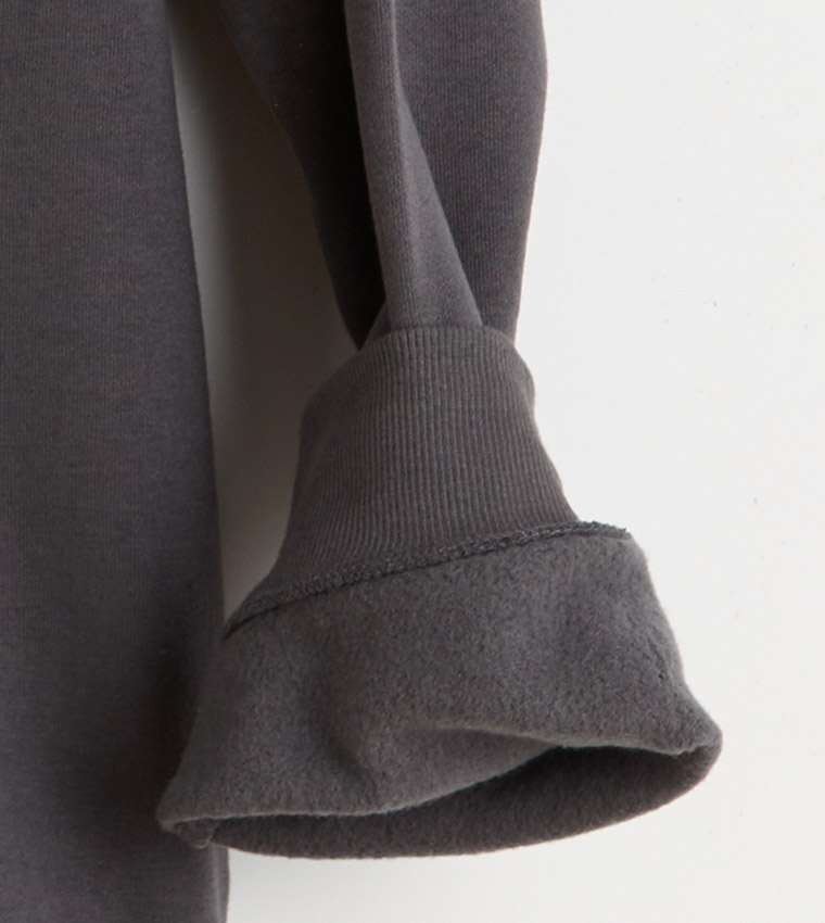 Printed Funnel Neck Thick Sweatshirt