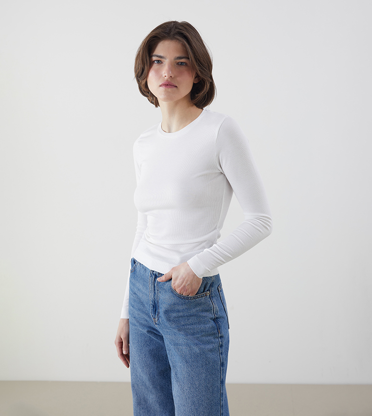 Solid Long Sleeves Casual T-Shirt