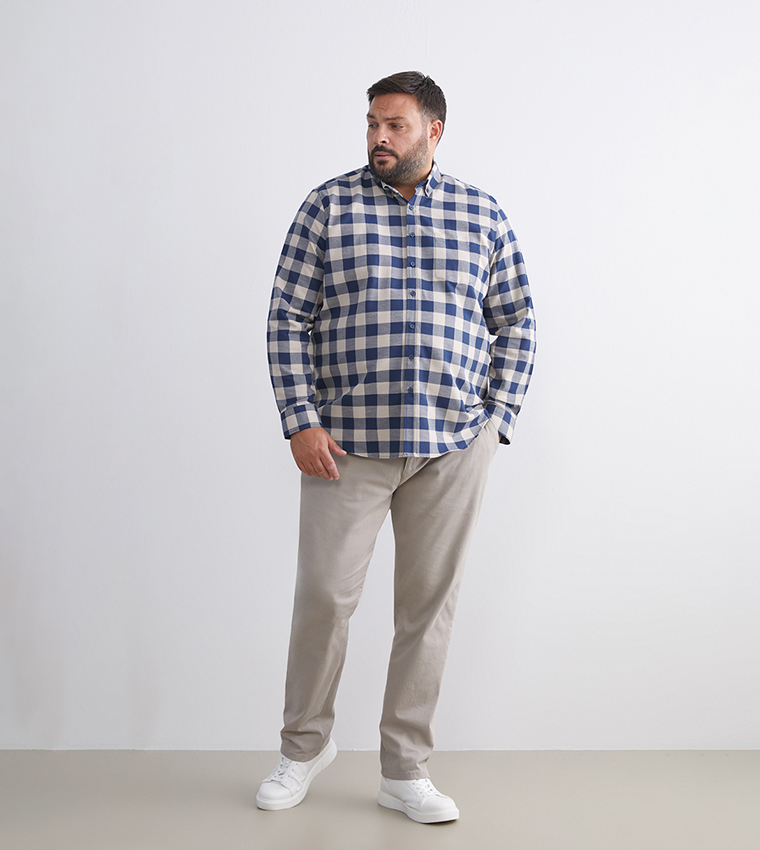 Checkered Regular Fit Long Sleeves Gabardine Shirt