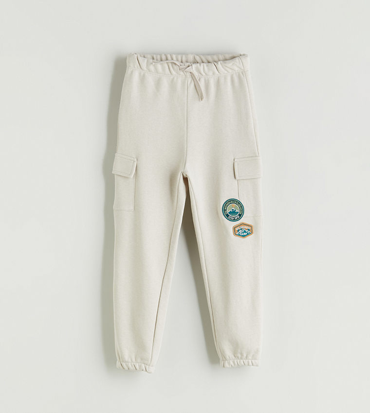 Appliqued Drawstring Waist Joggers