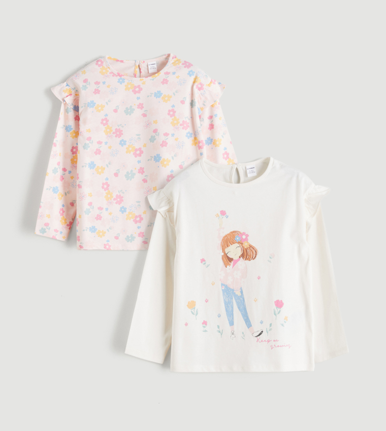 Pack of 2 Printed Long Sleeves T-Shirts