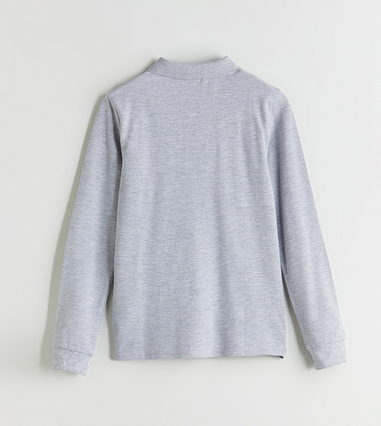 Solid Long Sleeves Polo T-Shirt