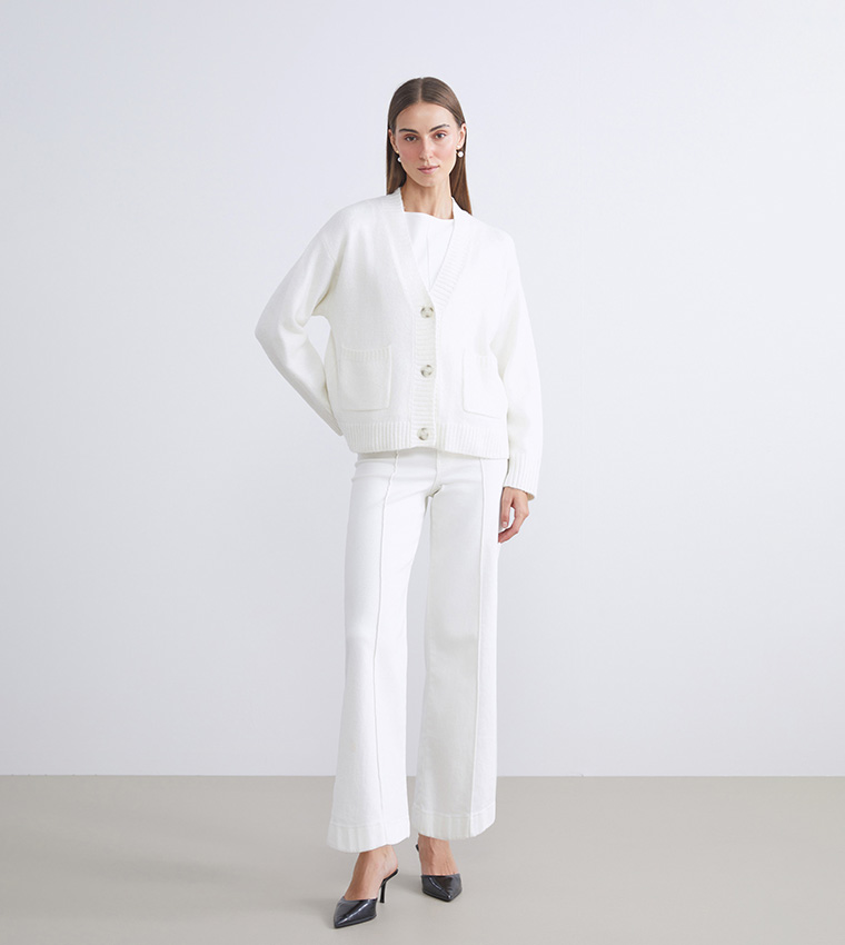 كارديجان سادة بياقة V