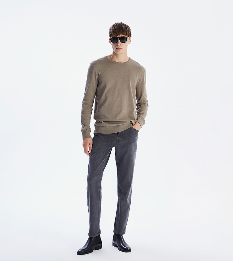 Washed Mid Rise Slim Fit Jeans