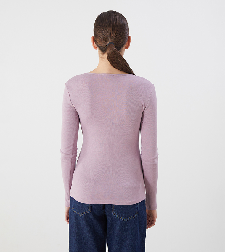 Solid Long Sleeves Casual T-Shirt