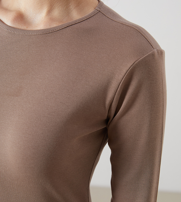 Solid Long Sleeves Casual T-Shirt