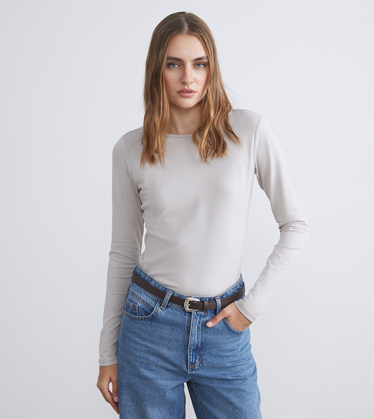 Solid Long Sleeves Casual T-Shirt