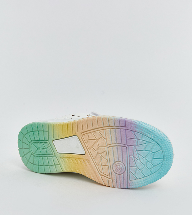 Laser Cut Detail Velcro Closure Sneakers