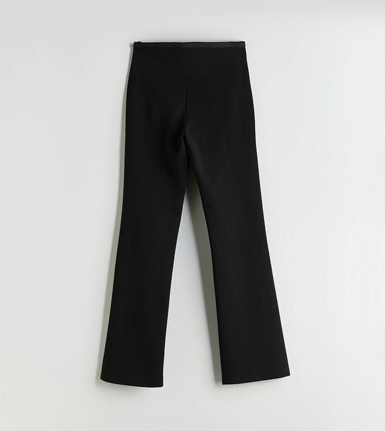 High Waist Slim Fit Flared Trousers
