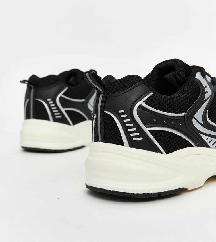 Mesh Detail Lace Up Sneakers