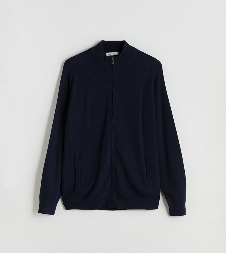 Zippered Long Sleeves Cardigan