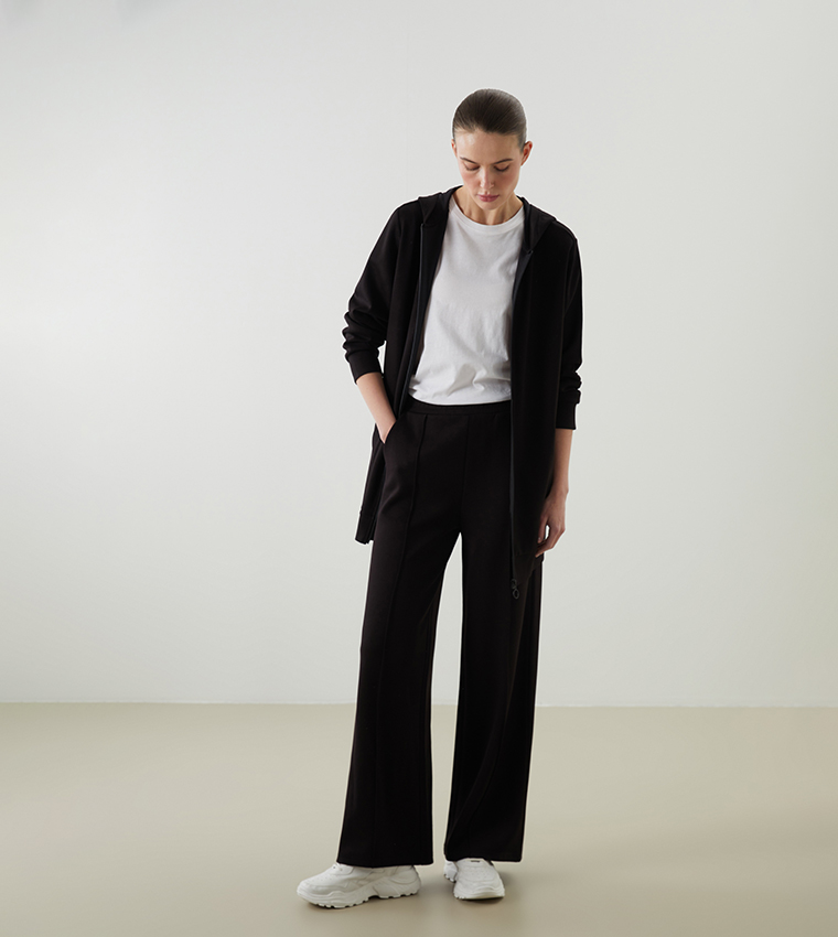Elastic Waist Wide Leg Sweatpants