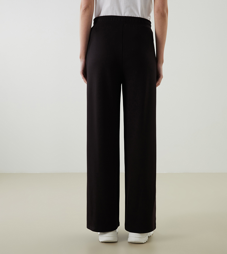 Elastic Waist Wide Leg Sweatpants